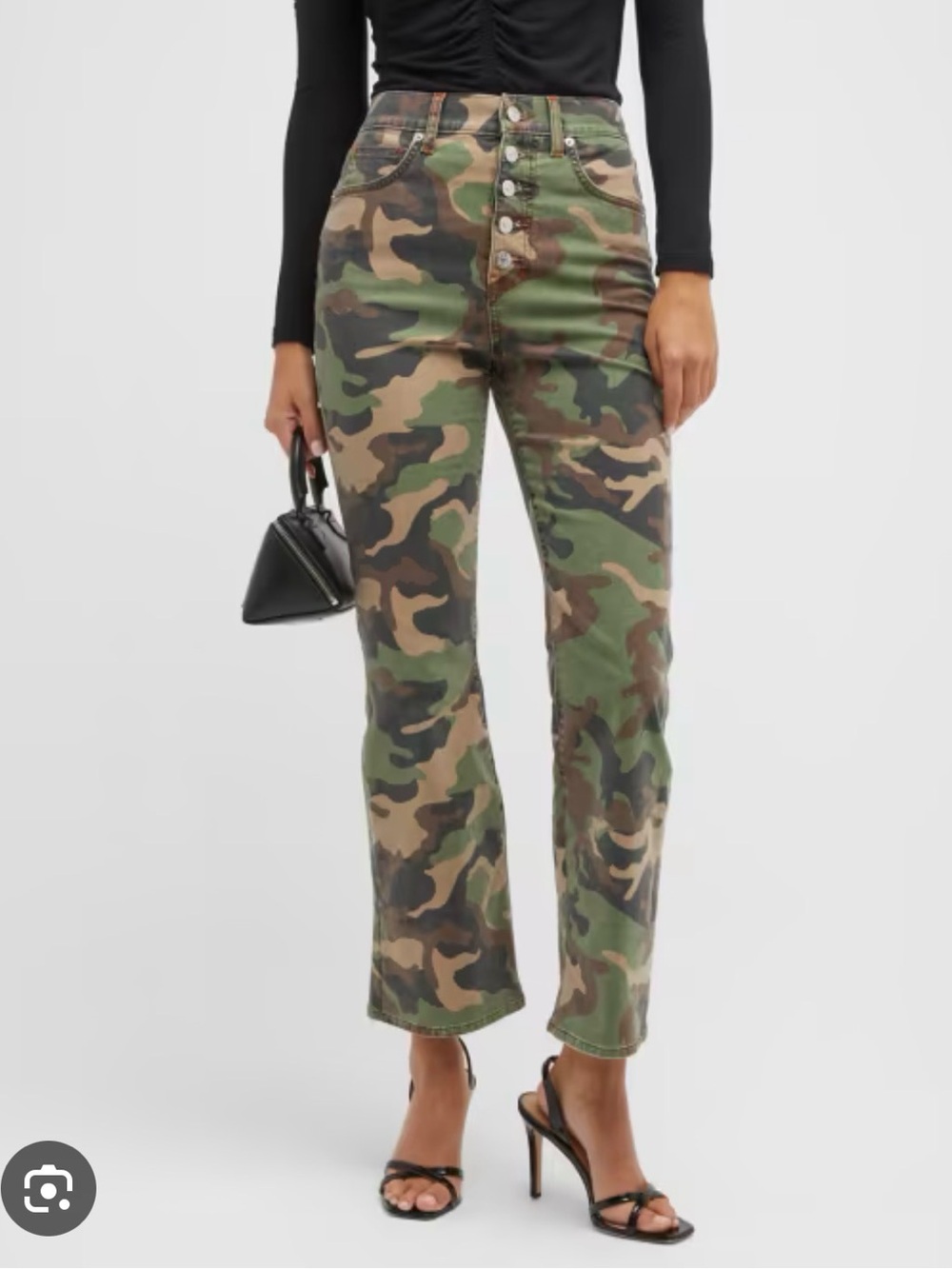 Veronica Beard Camo Carly kick Flare Jeans - Green/Brown size 29